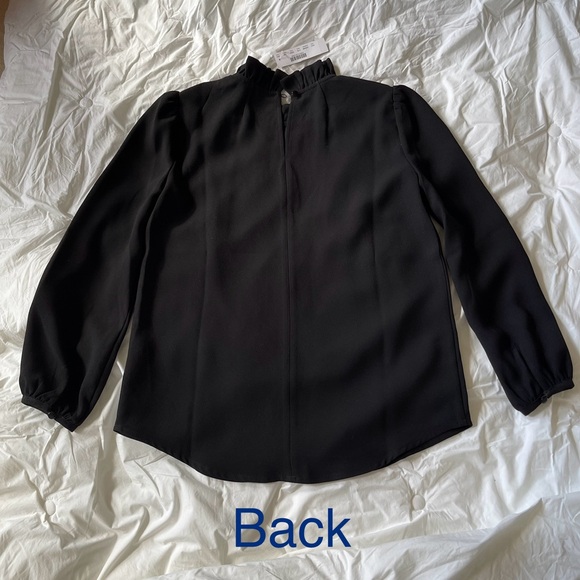 NWT J.Crew Black Ruffleneck Blouse XXS - Picture 5 of 13